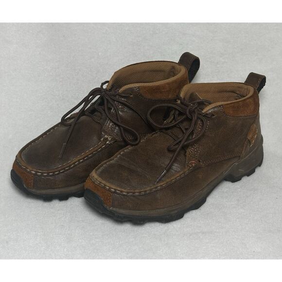 Twisted X Ladies Bomber Brown Leather Chukka Hiker Boots #WHK0001 7.5 EUC Grunge - Picture 2 of 8